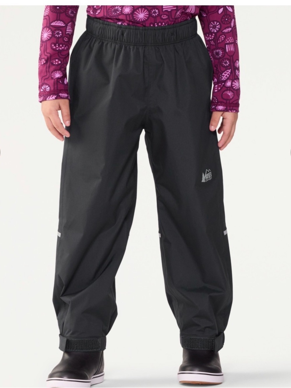 REI Kids' Black Waterproof Rain Pants